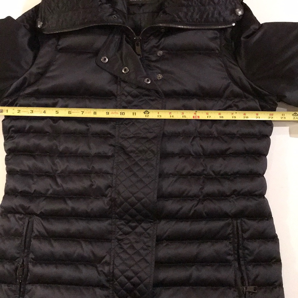 Andrew Marc Quilted Down Belted Satin Puffer Coat Jacket Black Size XL NWT - Picture 14 of 17